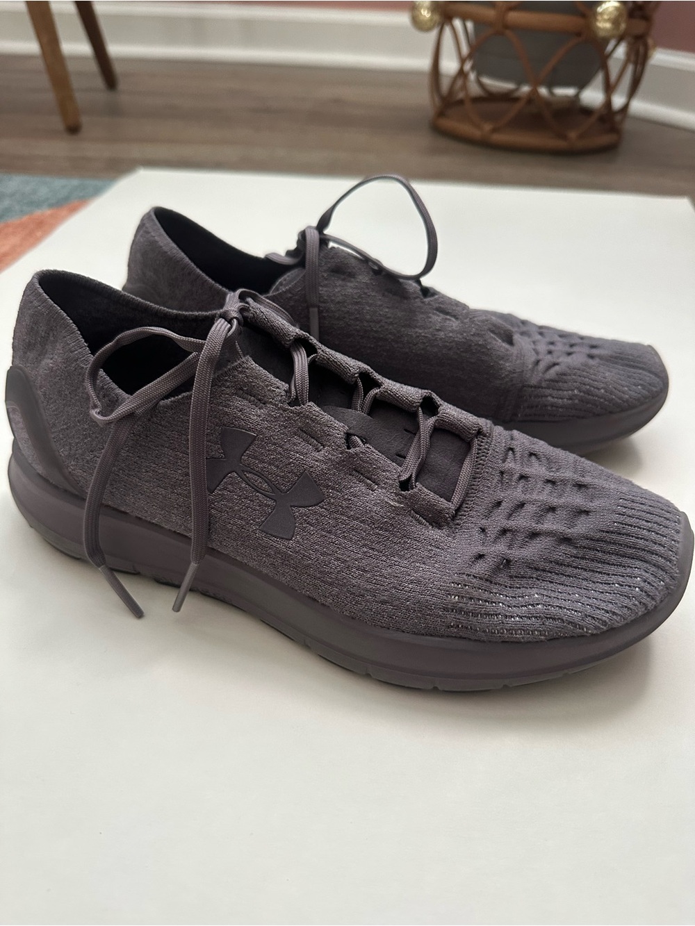 Under Armour Grey Knit Athletic Sneakers